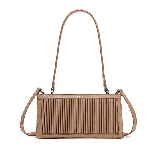 ABIGAIL SAND PLEATED CLUTCH