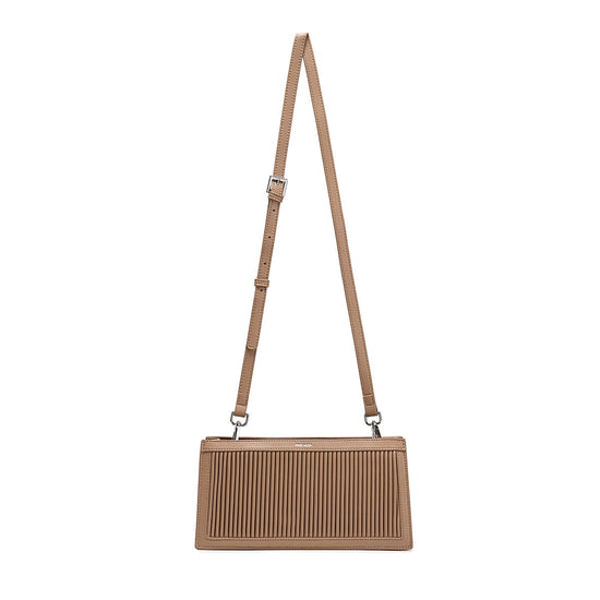ABIGAIL SAND PLEATED CLUTCH