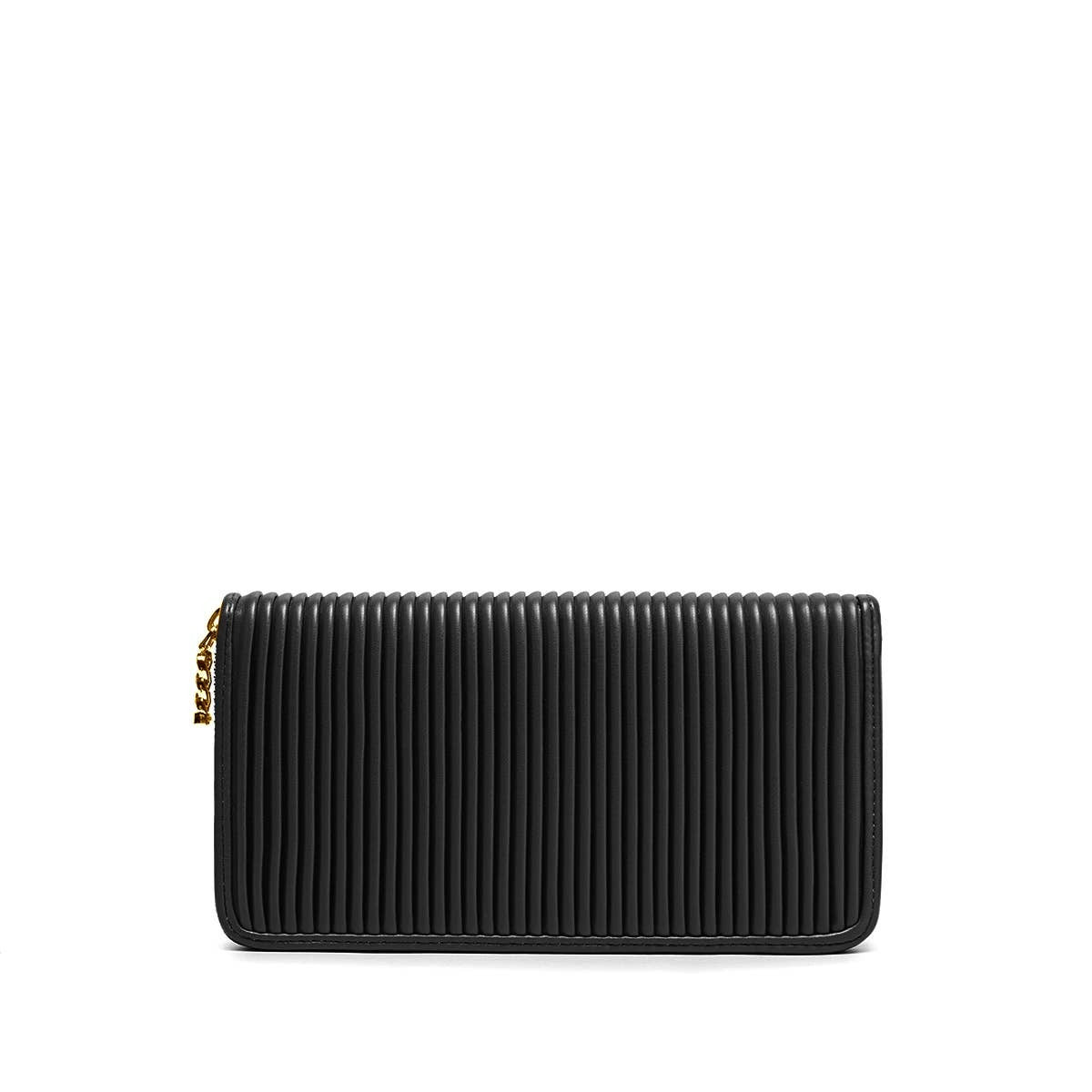SANDY PLEATED WALLET BLACK