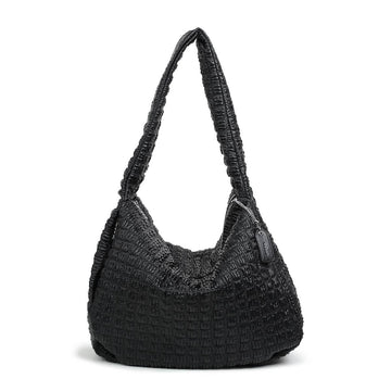 WAFFLE SHOULDER BAG BLACK