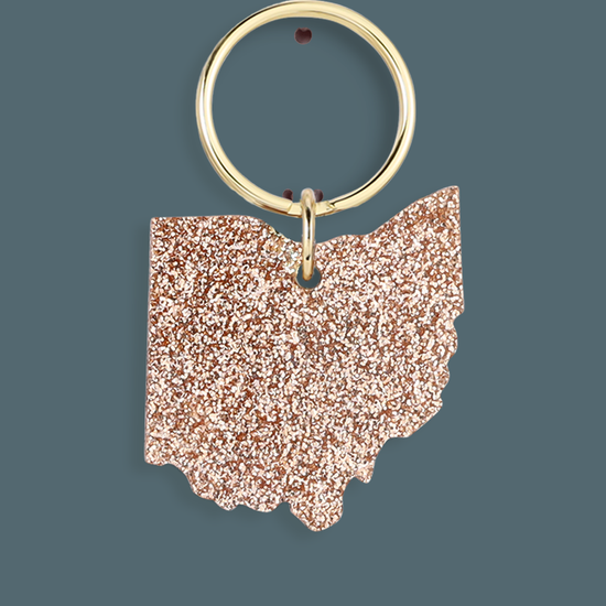 OHIO GLITTER KEYCHAIN