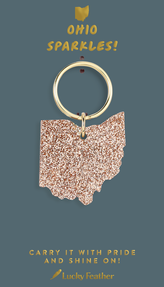OHIO GLITTER KEYCHAIN