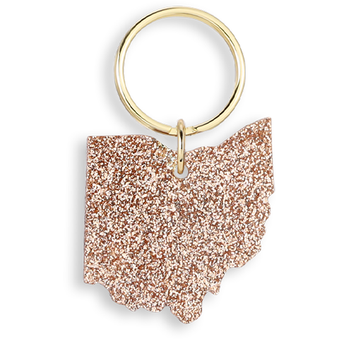 OHIO GLITTER KEYCHAIN