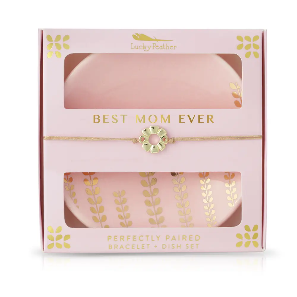 BEST MOM EVER BRACELET + DISH SET