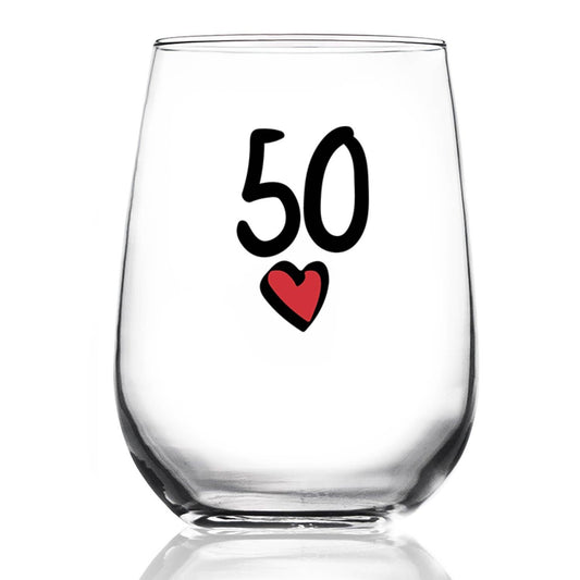 50 HEART  WINE GLASS