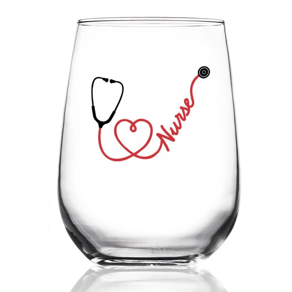 NURSE HEART WINE GLASS