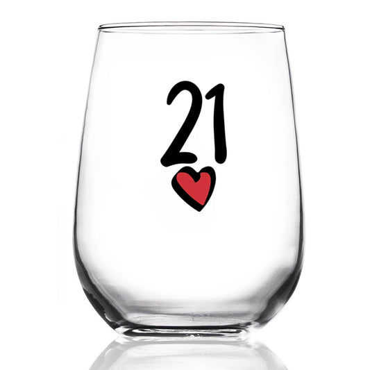 21 HEART WINE GLASS