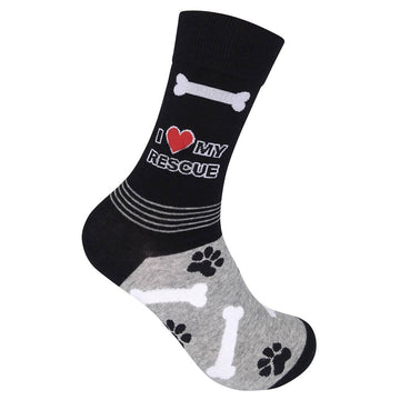 I LOVE MY RESCUE DOG SOCKS