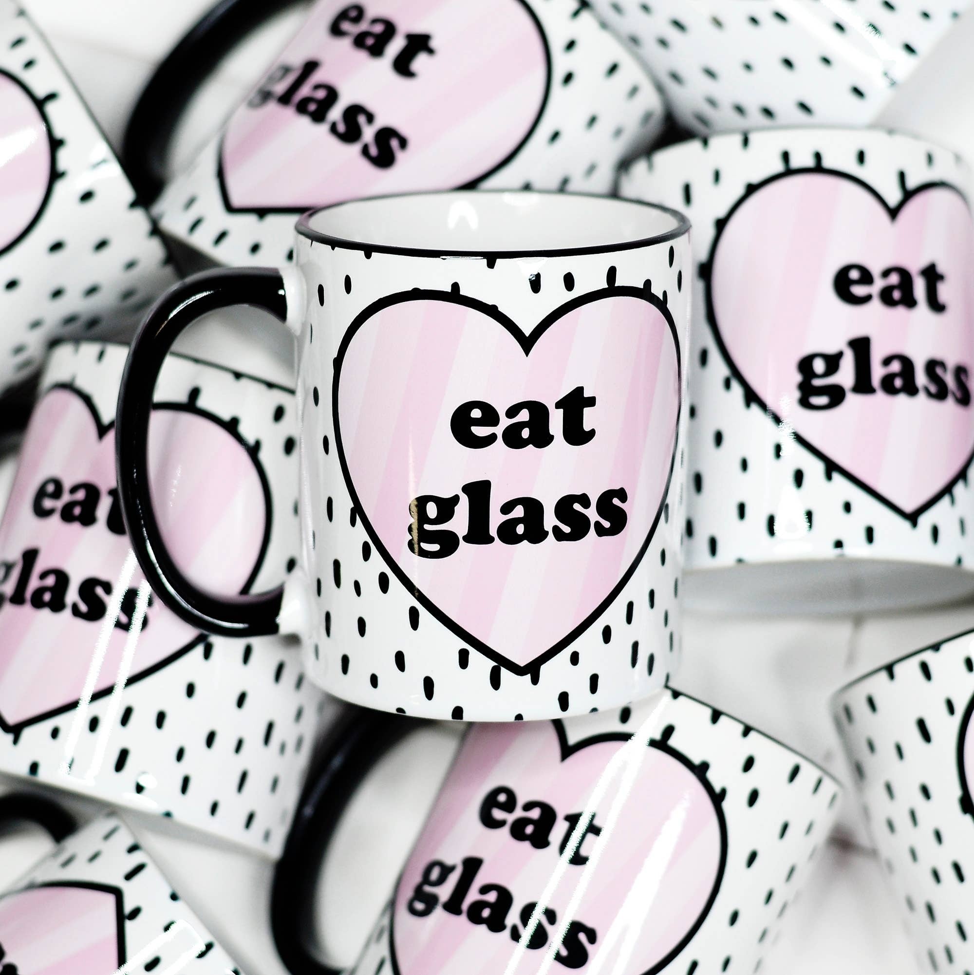 EAT GLASS HEART MUG