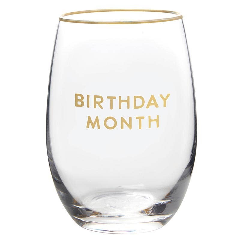 BIRTHDAY MONTH WINE GLASS